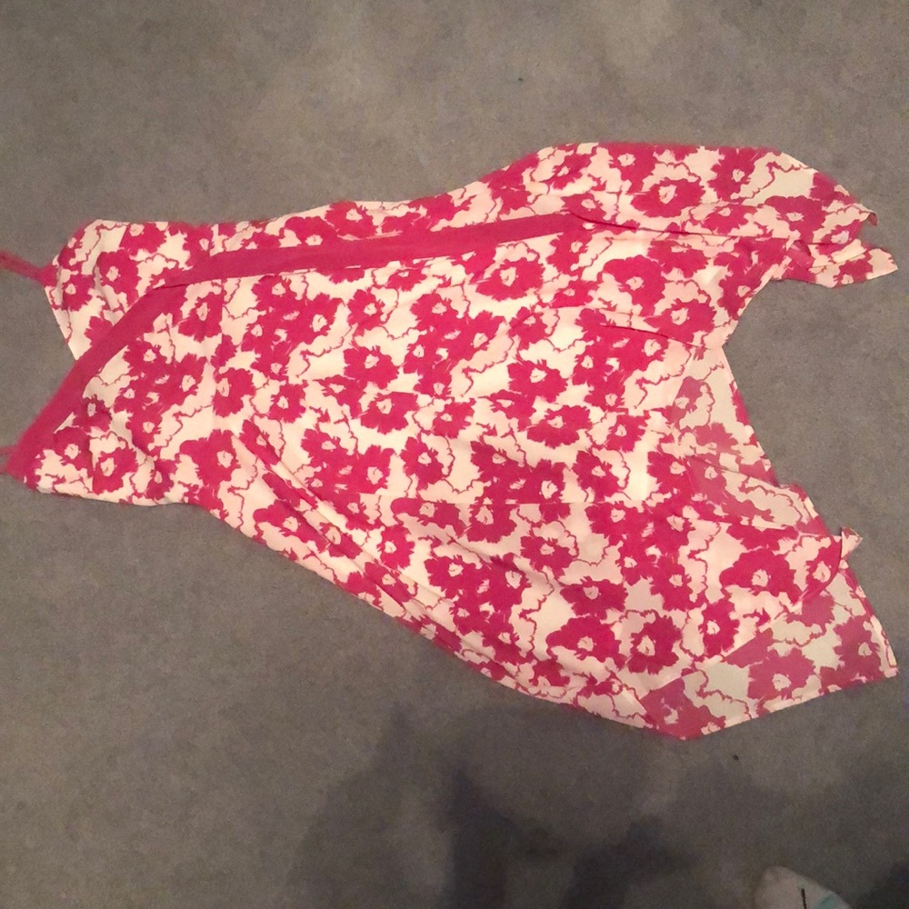 Pink flower banana republic dress